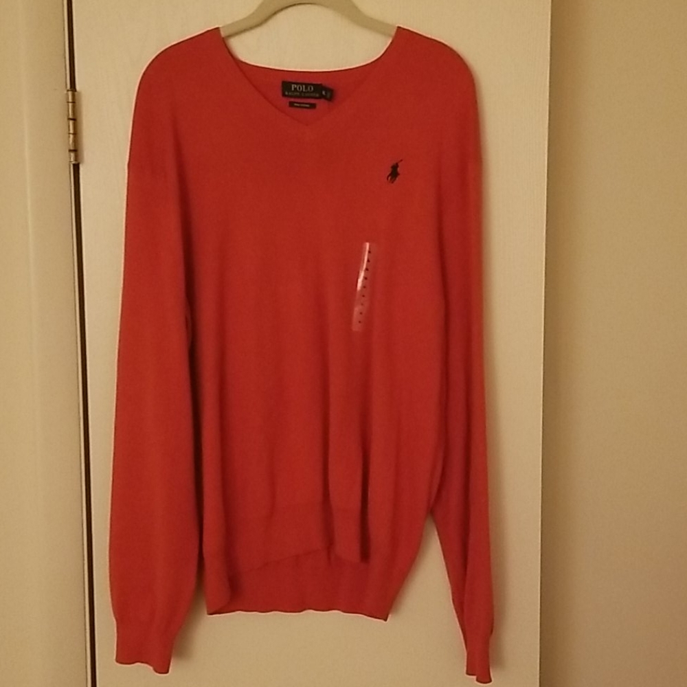 Orange Ralph Lauren polo sweater